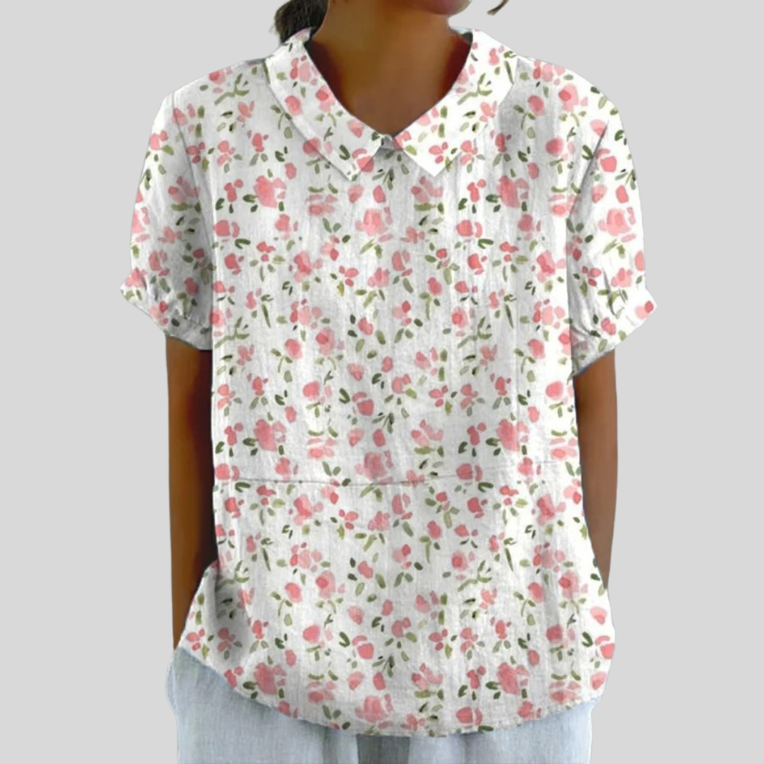 Cynthia | Collared Floral Blouse
