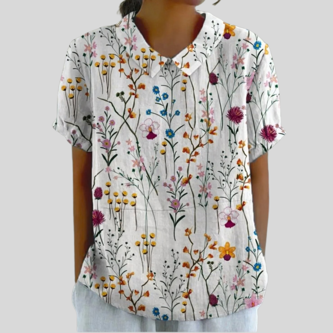 Daphne | Floral Collared Blouse