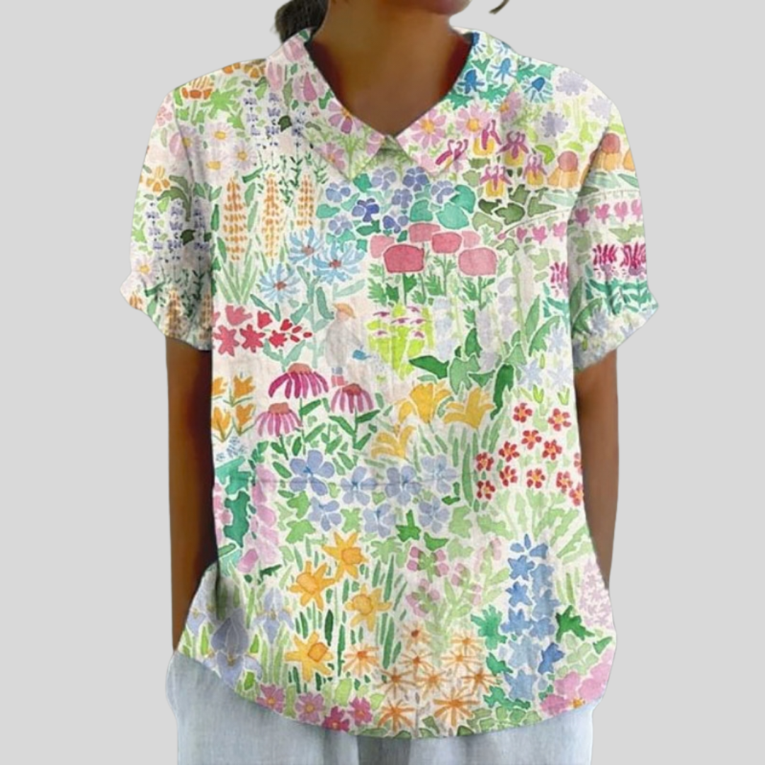 Avery | Floral Print Collared Blouse