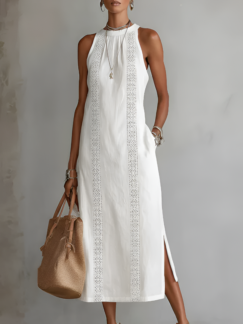 Cecile | Linen Collar Midi