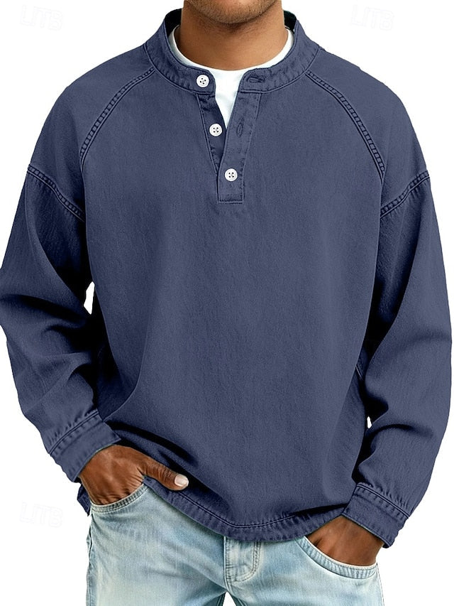 Logan | Long Sleeve Henley Shirt