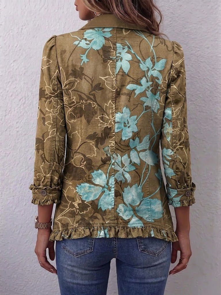 Avery | Boho Floral Ruffle Jacket