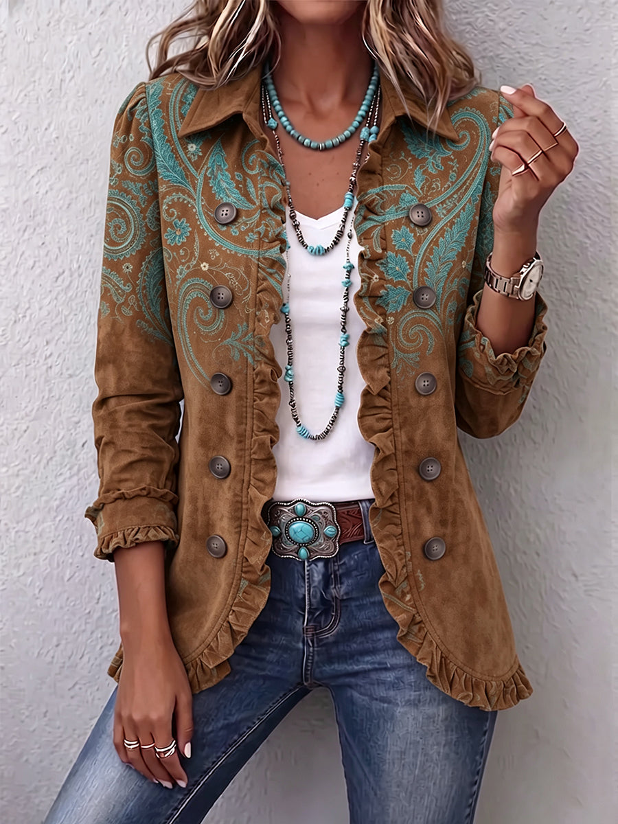 Paige | Paisley Print Ruffle Jacket