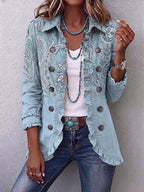 Harper | Paisley Print Ruffled Jacket
