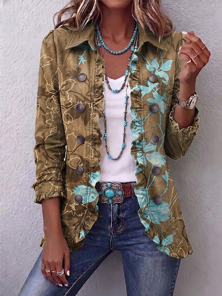 Avery | Boho Floral Ruffle Jacket