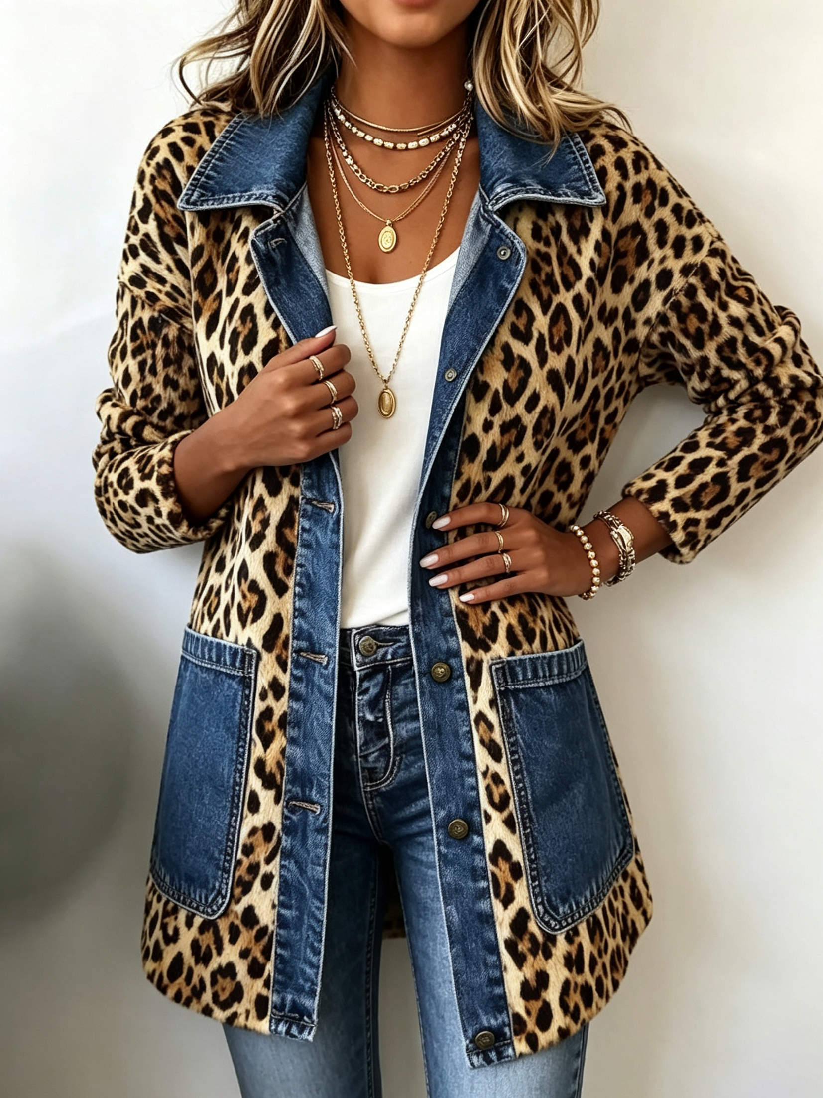 Ava | Leopard Print Longline Jacket