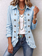 Harper | Gingham Ruffled Jacket