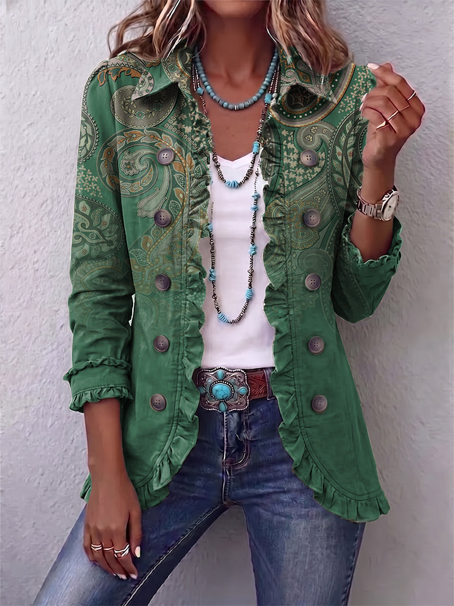 Avery | Boho Paisley Ruffle Jacket