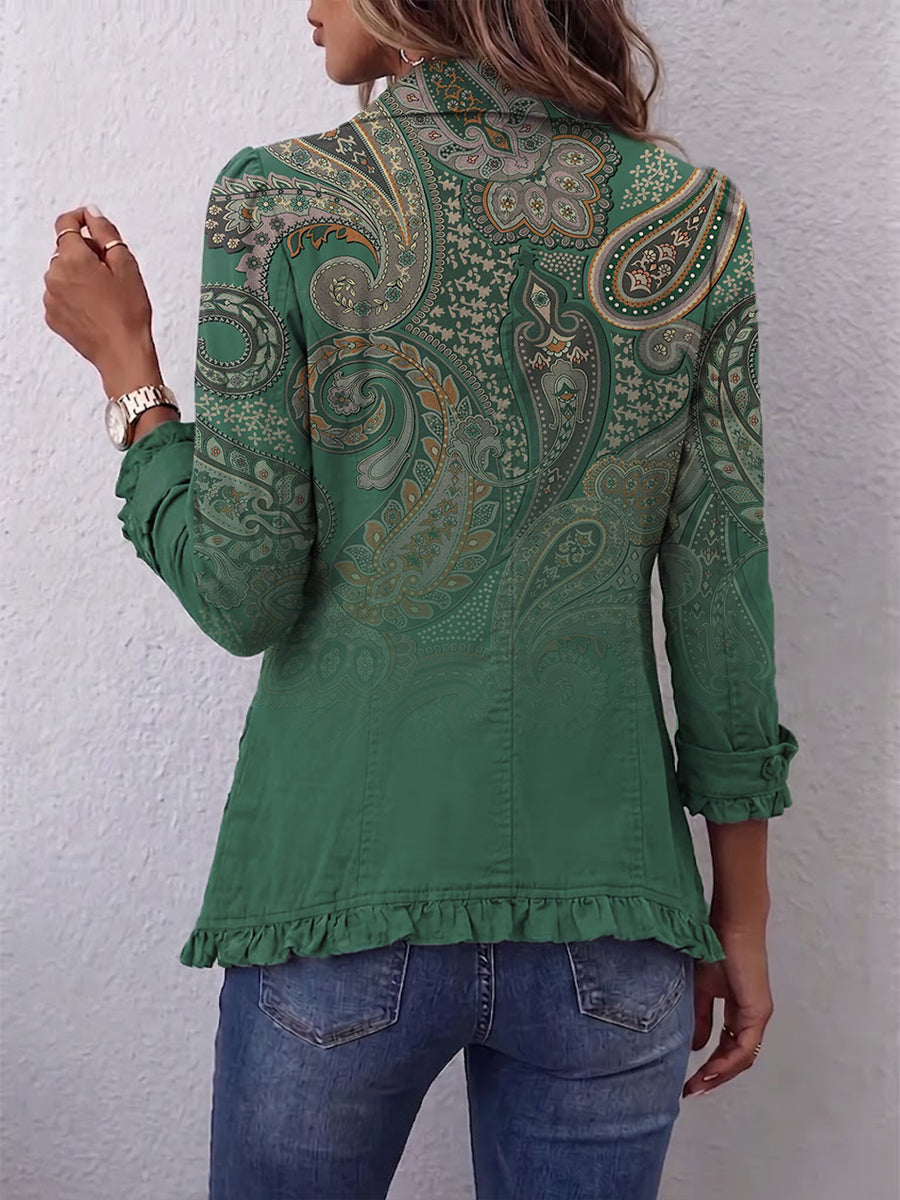Avery | Boho Paisley Ruffle Jacket