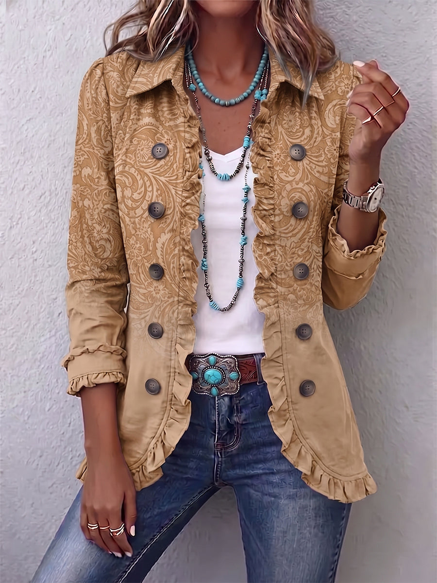 Dakota | Western Print Ruffle Jacket