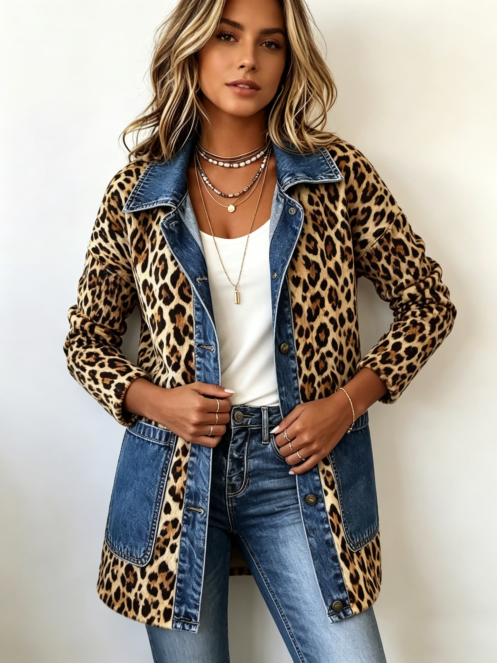 Ava | Leopard Print Longline Jacket