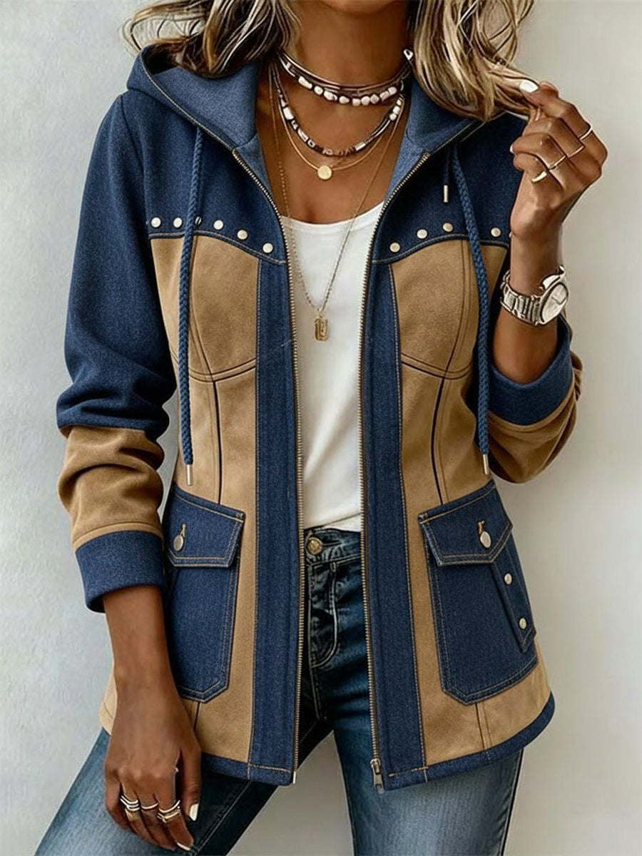 Riley | Patchwork Hooded Jacket