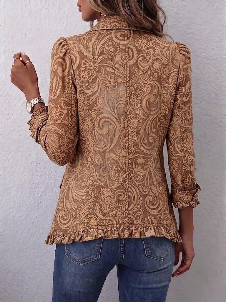 Avery | Boho Floral Ruffle Jacket