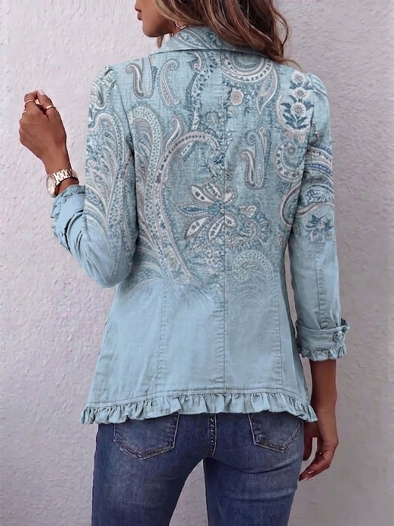 Harper | Paisley Print Ruffled Jacket