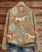 Avery | Desert Graphic Zip Cardigan