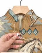 Avery | Desert Graphic Zip Cardigan