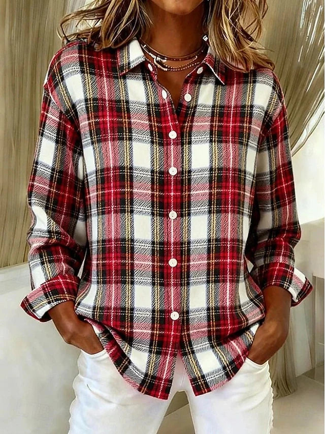 Avery | Plaid Button Down Blouse