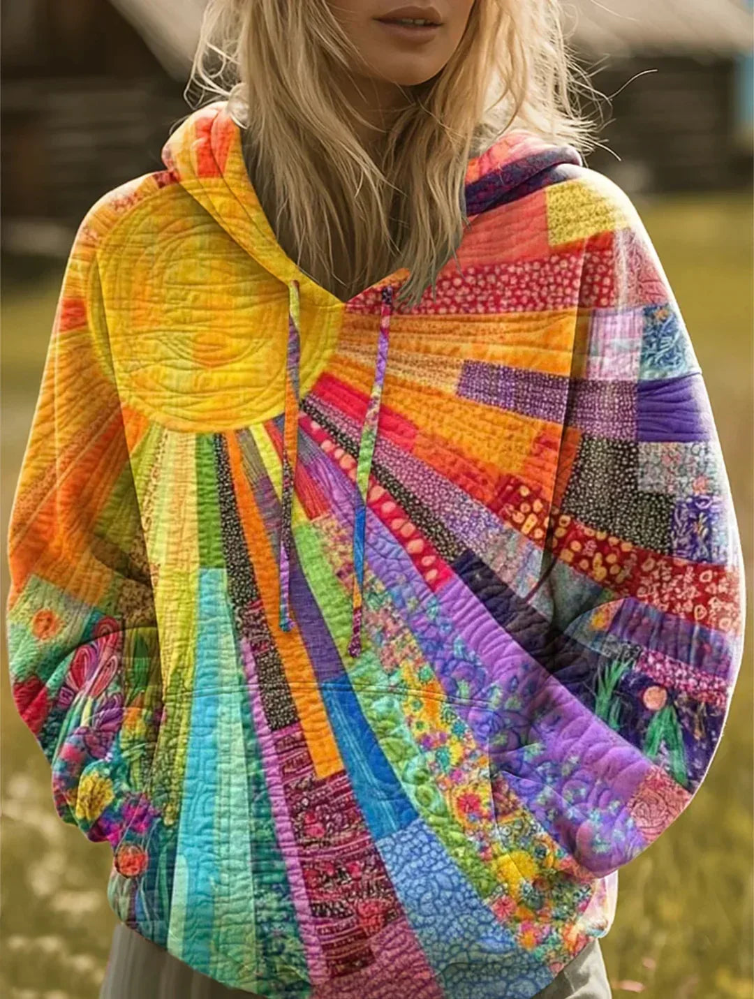 Riley | Multicolor Patchwork Hoodie