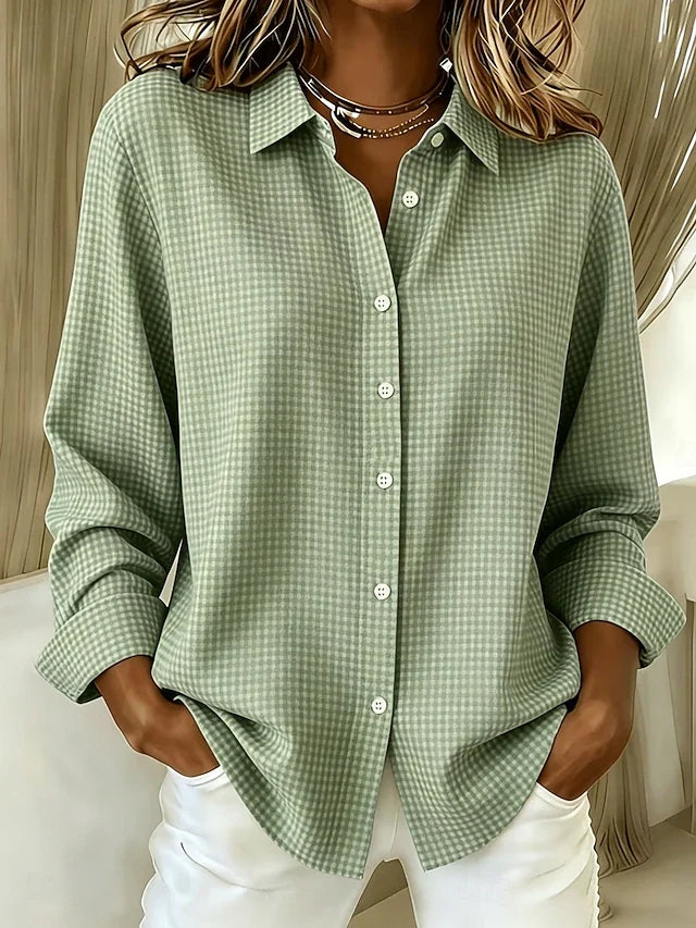 Harper | Gingham Button Down Blouse