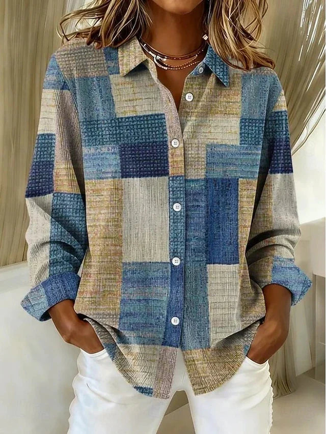 Riley | Patchwork Button Down Blouse