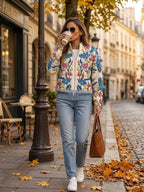 Sadie | Floral Zip Up Cardigan
