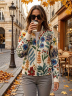 Sadie | Floral Zip Up Cardigan