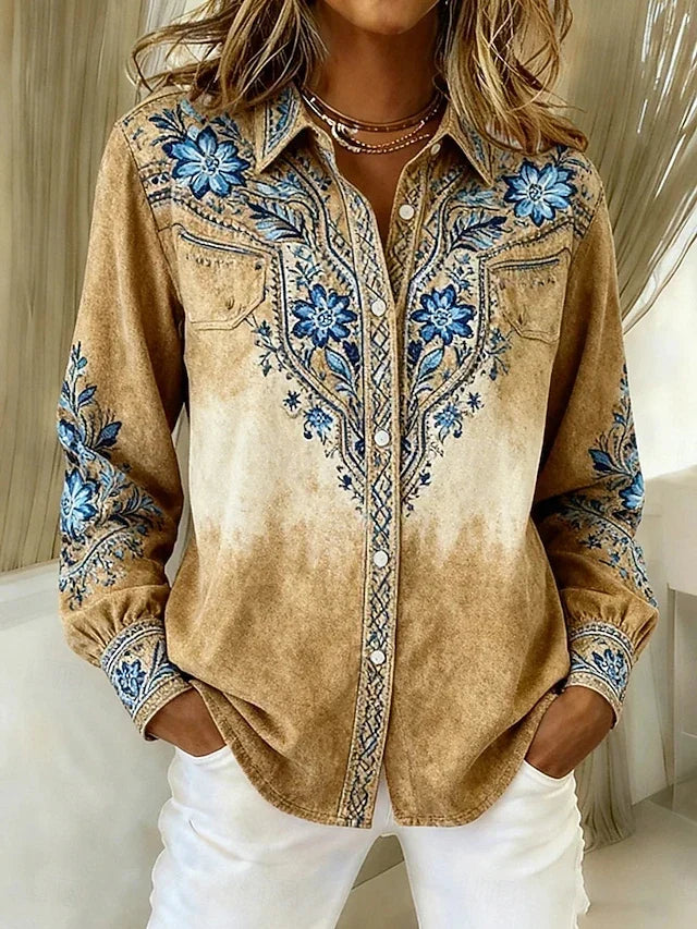 Sierra | Vintage Western Floral Blouse