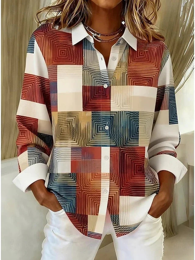 Riley | Patchwork Button Down Blouse